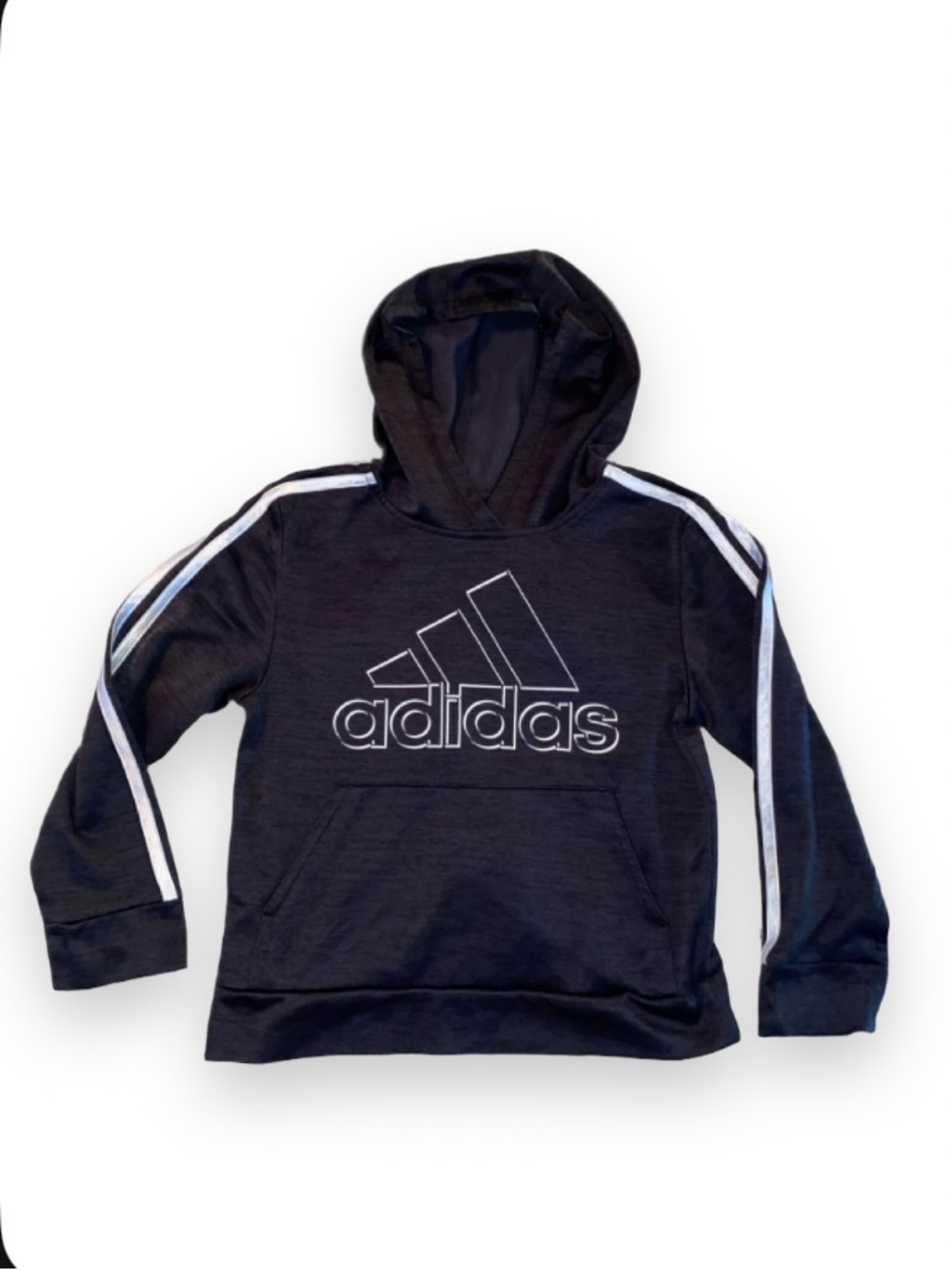adidas Kids Black Hooded Pullover Sweatshirt